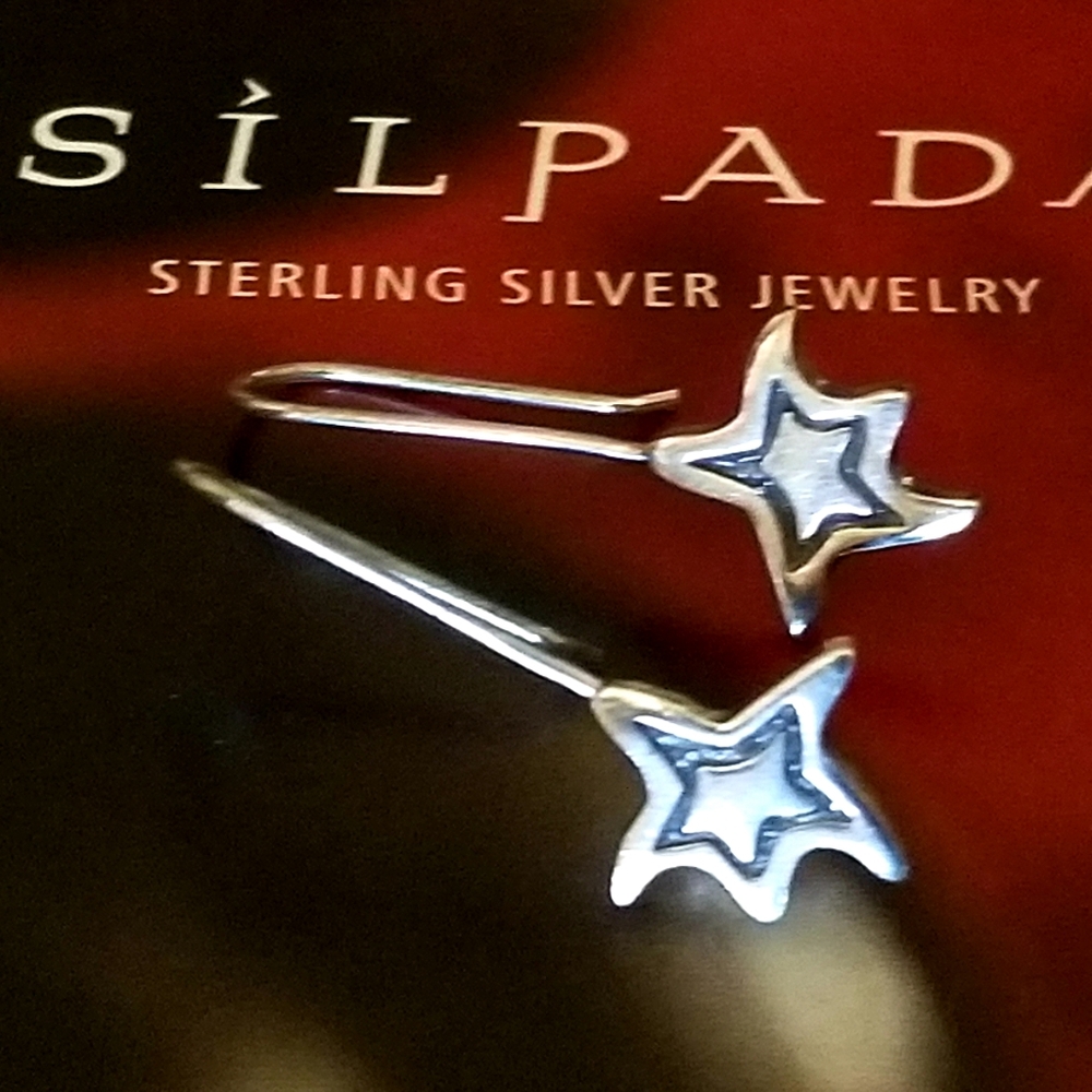 Rare Silpada Sterling Silver Star Earrings